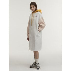 Hoodie Long Jersey Dress_Oatmeal