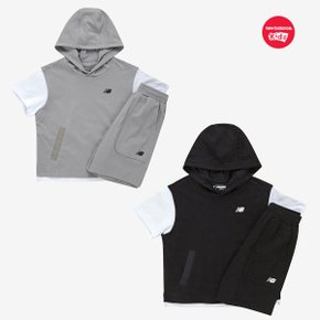 KIDS RIDER_반팔 레이어드 후드 베스트 2p셋업 (NK9YF2601U)
