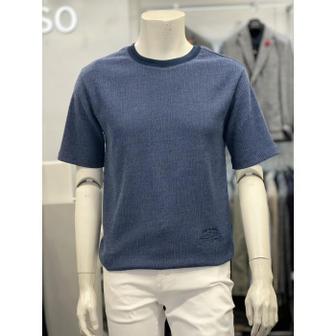 바쏘 세이브존01 S/S 스트리치 데일리 라운드 니트 티셔츠 BSX2KR47ABU (E15117958)