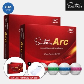 양말 증정 2더즌 24알 세인트나인 Arc 360 아크 골프볼 3피스 화이트