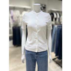 [파주점] [캘빈클라인진]여성 버튼다운 립 스트레치 반팔 티셔츠 47G268G-YAF