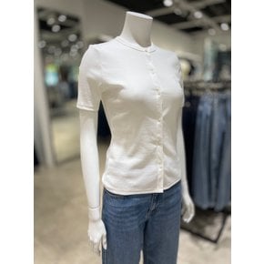 [파주점] [캘빈클라인진]여성 버튼다운 립 스트레치 반팔 티셔츠 47G268G-YAF