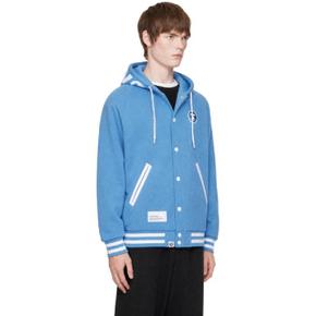 26 FW 에프바이 베이프 블루 에이프나우 문페이스 바시티 재킷 262547M2
