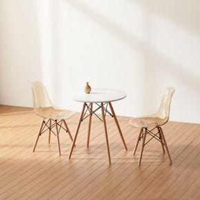 에펠 원형 고스트 테이블 2인 700 테이블+의자2