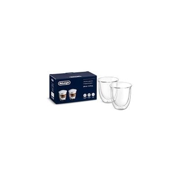  DeLonghi Double Walled Thermo Cappuccino Glasses, 6 fl oz, Set of 2