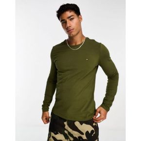 4100515 Tommy Hilfiger stretch slim fit long sleeve T-shirt in putting green