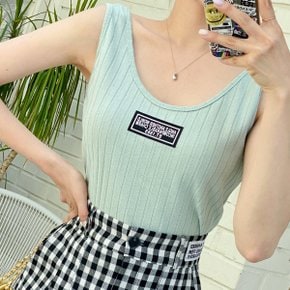 평소에툭 패치 크롭 골지 나시티셔츠(tee981)
