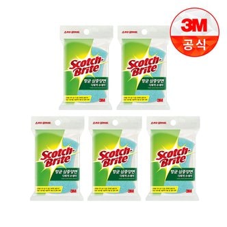 3M 삼중양면 다목적 수세미 1입(찌든때세척용) 5개세트