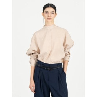 코디너리 Drop shoulder buttons pointed blouse - light beige