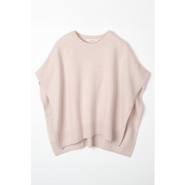 테라누고 cashmere 100%  nimbus crewneck poncho - Angel Sand