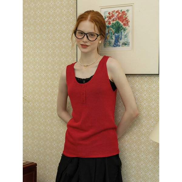 DD_Wide collar sleeveless top_RED