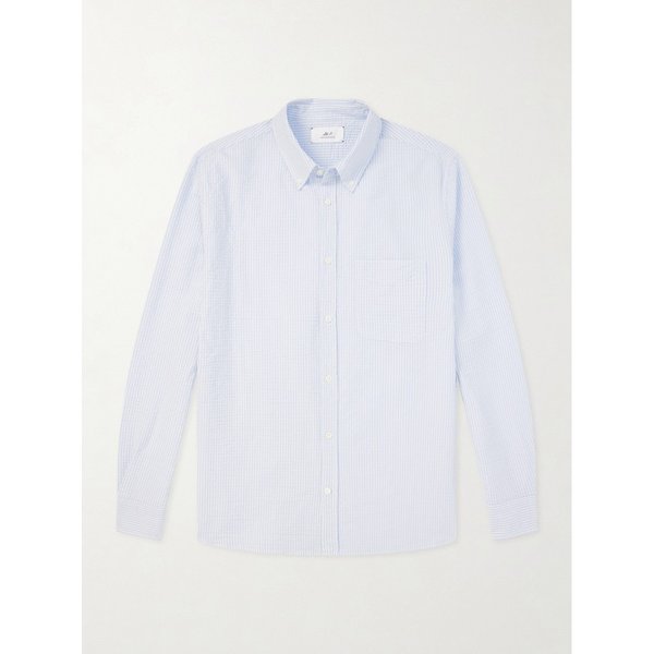 미스터 피 버튼다운 칼라 스트라이프 코튼 시어서커 셔츠 46376663163024775