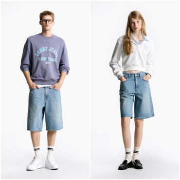 타미진스 공용 배기 5 포켓 데님 쇼츠 T32F6NEQ10TML1 TOMMY JEANS