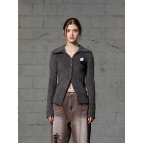 COSMO FUR CARDIGAN - CHARCOAL