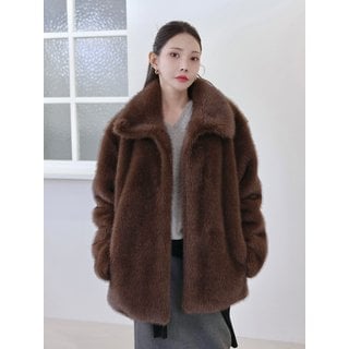 모한 TFW HIGH NECK ECO FUR HALF JACKET_2COLORS