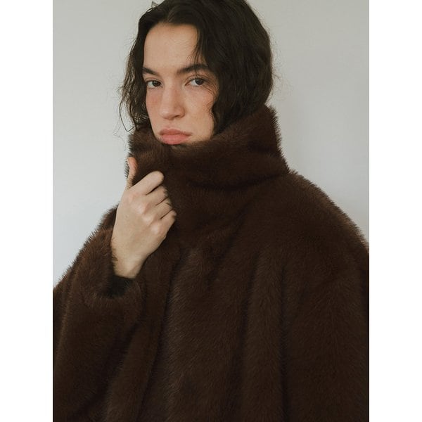 TFW HIGH NECK ECO FUR HALF JACKET_2COLORS