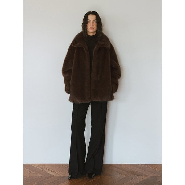 TFW HIGH NECK ECO FUR HALF JACKET_2COLORS