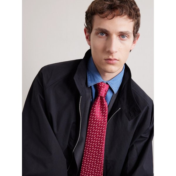 샤르베 8.5cm 자수 실크 넥타이 46376663162965298