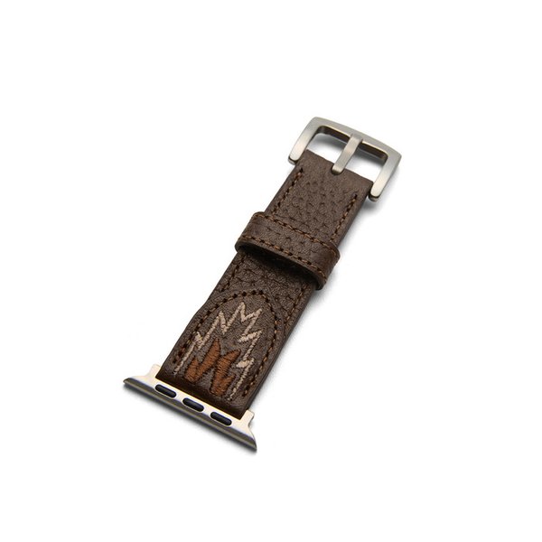 Navaho Embroidered Leather Smartwatch Band Brown