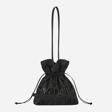 Crinkle Shoulder Bag Sleek Black