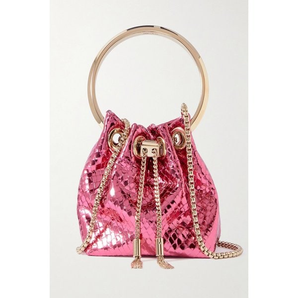 본 본 마이크로 메탈릭 텍스처 가죽 버킷백 46376663162936493