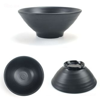  블랙 멜라민 대접 후식 국수 그릇 14.3cm 4호