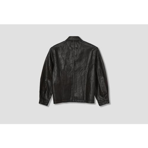 르메르 데님 자켓 작업복 오버셔츠 - 코팅 데님 SH1309 LD1083 다크 브라운
