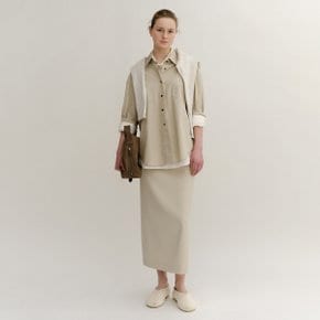 SS24 Midi Skirt Pale-Beige