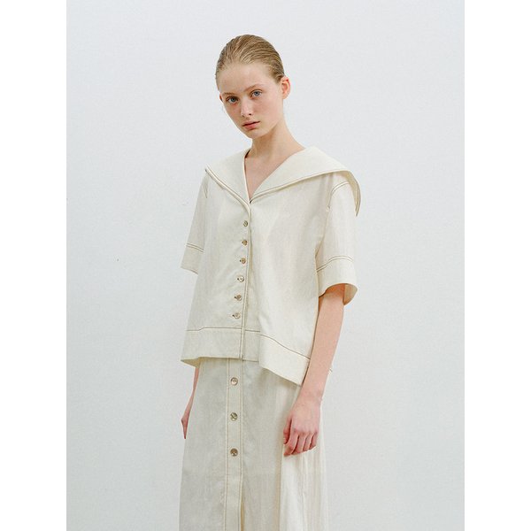 TWR SAILOR COLLAR BUTTON STITCH SHIRT_2COLORS