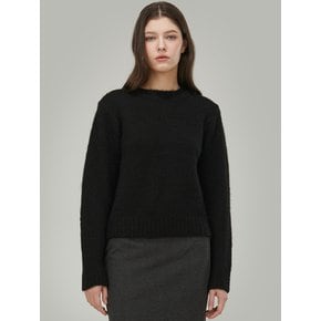 소프트 Wool 라운드 니트_Black