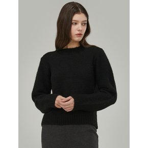 소프트 Wool 라운드 니트_Black