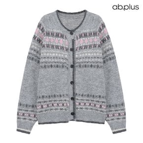 [ab.plus/신상] 노르딕 패턴 라운드 가디건 (LSA1MY54A)