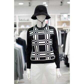 볼빅 [여주점] 골프웨어 여성 골프 체크패턴 라운드 스웨터 TO903
