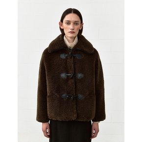 TWW ECO FUR DUFFLE HALF COAT_KHAKI BROWN