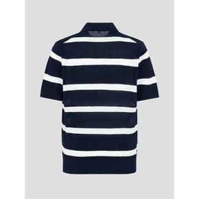 볼드 스트라이프 칼라넥 니트  네이비 (BC5451C42R)