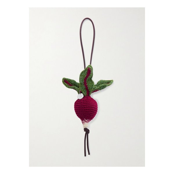 버건디 라디시 크로셰 코튼 백 참 46376663162971370