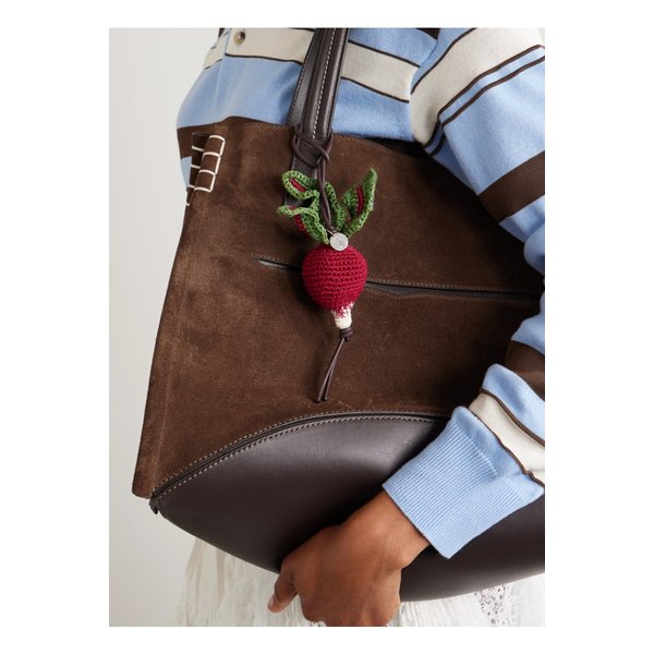 버건디 라디시 크로셰 코튼 백 참 46376663162971370