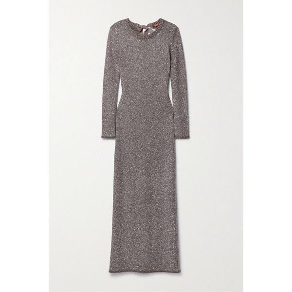 신디 오픈 백 시퀸 스트레치 니트 맥시 드레스 토프 1647597326451326