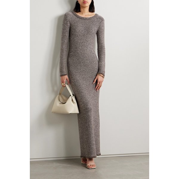 신디 오픈 백 시퀸 스트레치 니트 맥시 드레스 토프 1647597326451326