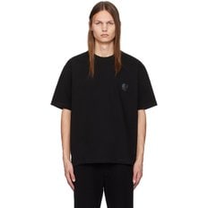 솔리드옴므 블랙 바이크 실루엣 티셔츠 242221M213013