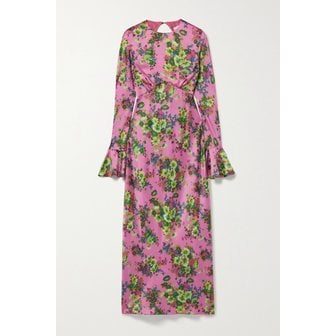 레 레버리즈(Les Reveries) 레레버리즈 오픈백 플로럴 프린트 새틴 맥시 원피스 43769801098183691