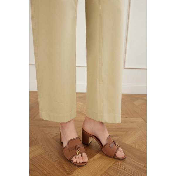 썸머 참스 장식 가죽 트리밍 캔버스 뮬 46376663162989929