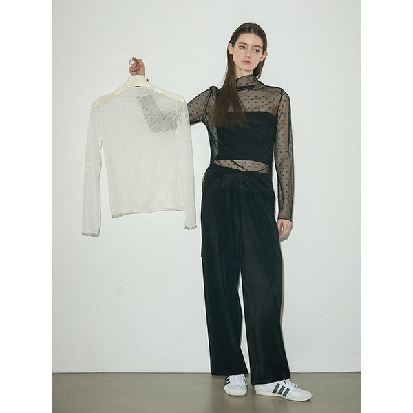 하트 시스루 반넥 블라우스_2colors