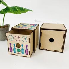 제이큐 서랍장 서랍 조립 우드 TD 스텐실 정사각 1단 X ( 4매입 )