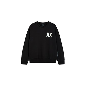 ARMANI EXCHANGE AX 남성 로고 패치 드롭 숄더 맨투맨_블랙(A413131036)