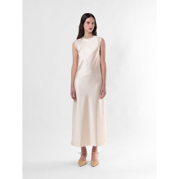CREAM SATIN SLIP DRESS