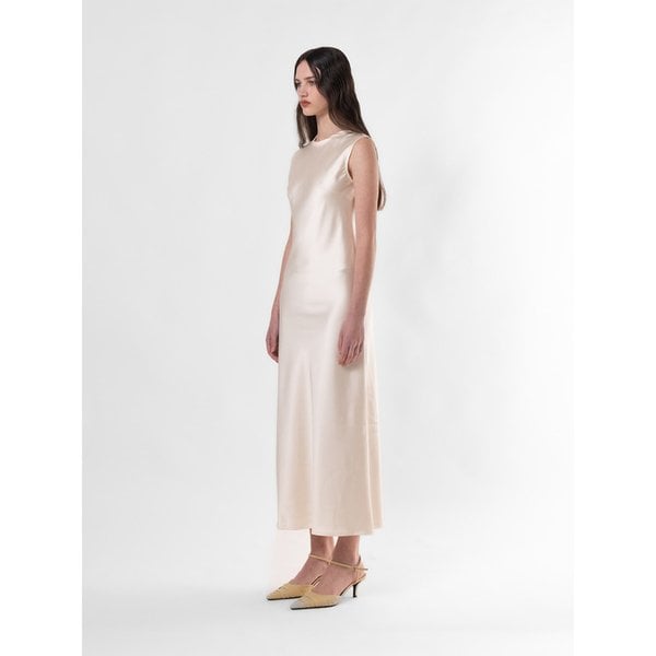 CREAM SATIN SLIP DRESS