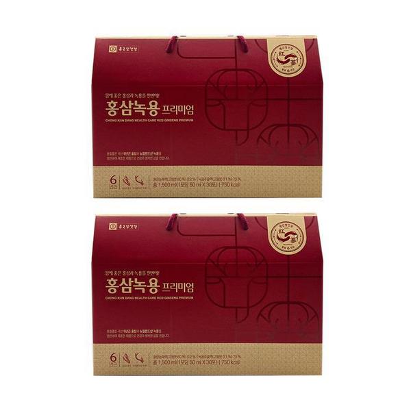 종근당건강 홍삼녹용 프리미엄 50ml x 30포 x 2박스 (S39095634)