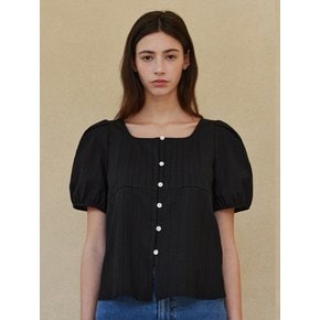 4차_Tuck detail puff blouse_BLACK