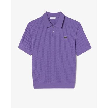 라코스테 (남성)케이블 반팔 스웨터 폴로 PH268E-55G I1M(소프트퍼플)